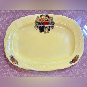 🔥ROMA Italian Ceramic Oval Platter w/Fruit Basket Design🔥 RARE, VINTAGE